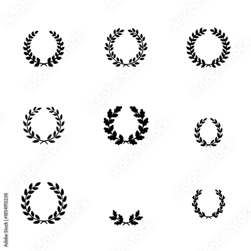 laurel, wreath, award, leaf, gold, vector, winner, symbol, illustration, decoration, branch, icon, frame, crown, anniversary, trophy, leaves, success, design, medal, sign, victory, ribbon