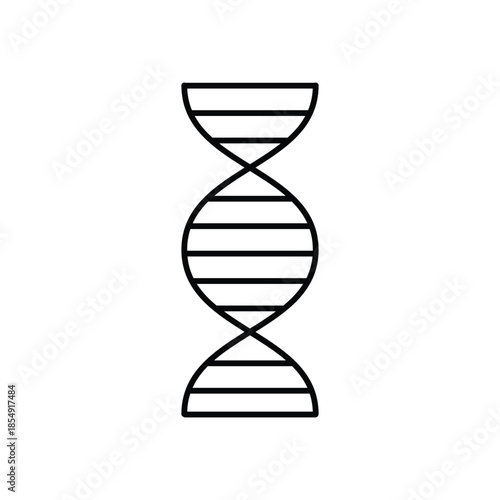 DNA line icon for genetics, science and research concepts. Minimal outline vector design for education, biology, medical apps, UI, websites, and digital science projects.