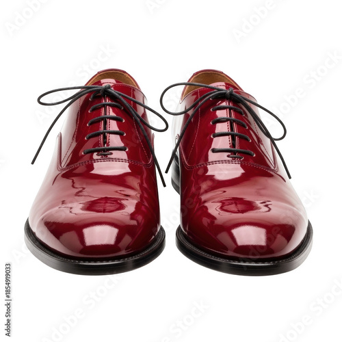 Shiny Red Patent Leather Oxford Shoes with Black Laces red shoes formal shoes