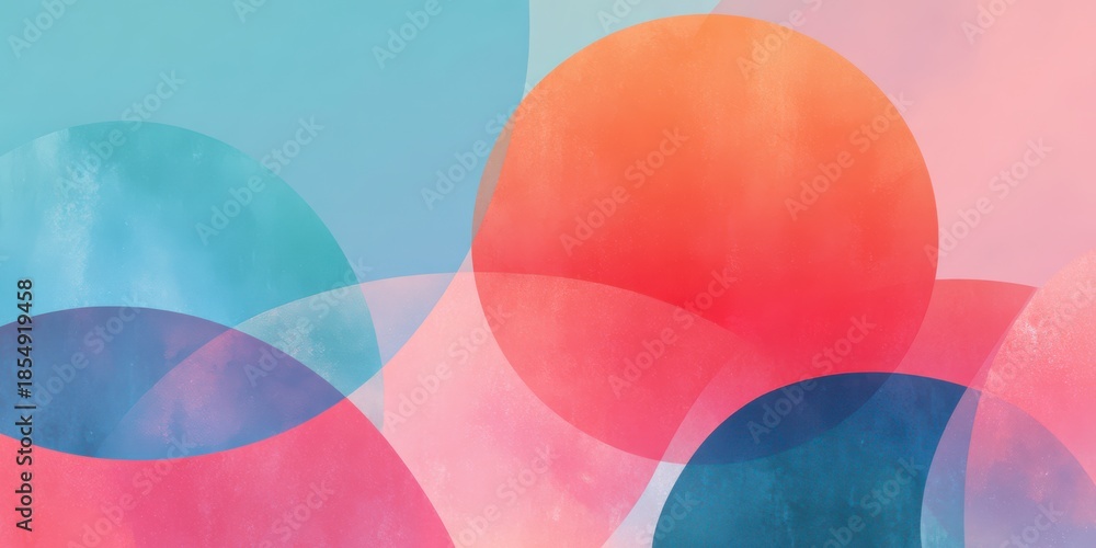 Obraz premium Vibrant Circles Abstract: A captivating blend of colorful circles overlapping, creating a visual symphony of shades and shapes, showcasing the beauty of artistic expression.