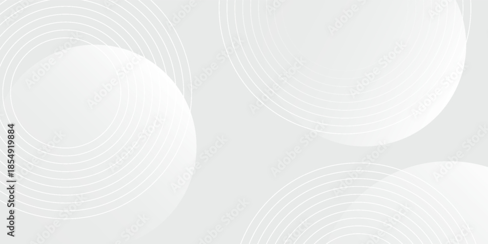 Fototapeta premium White geometric abstract background overlap layer on bright space with lines effect decoration.Print