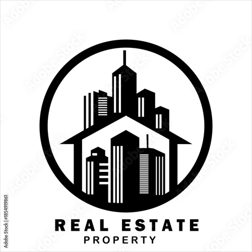 A clean, professional real estate logo symbolizing trust, growth, stability, and modern property solutions. Ideal for agencies, developers, and property brands.