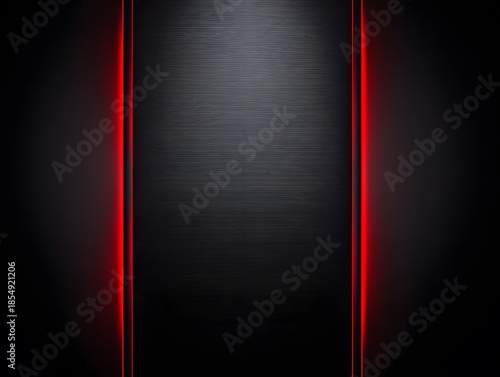 Shiny black background accented with red highlights; center margin intentionally left empty for text.