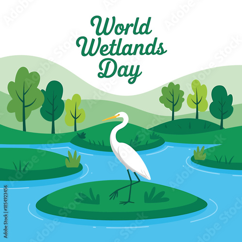 World Wetlands Day Vector Illustration