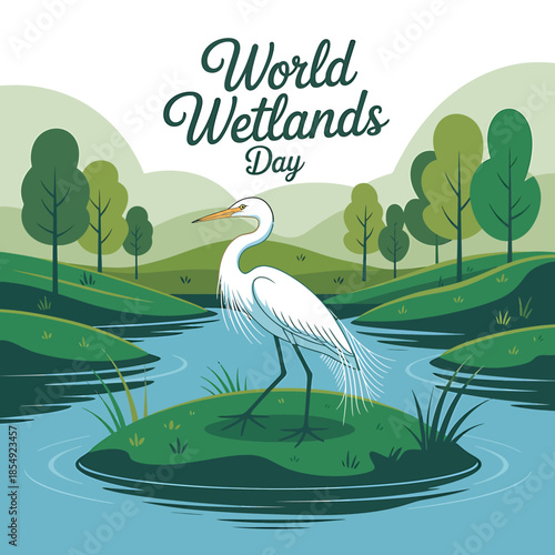 World Wetlands Day Vector Illustration