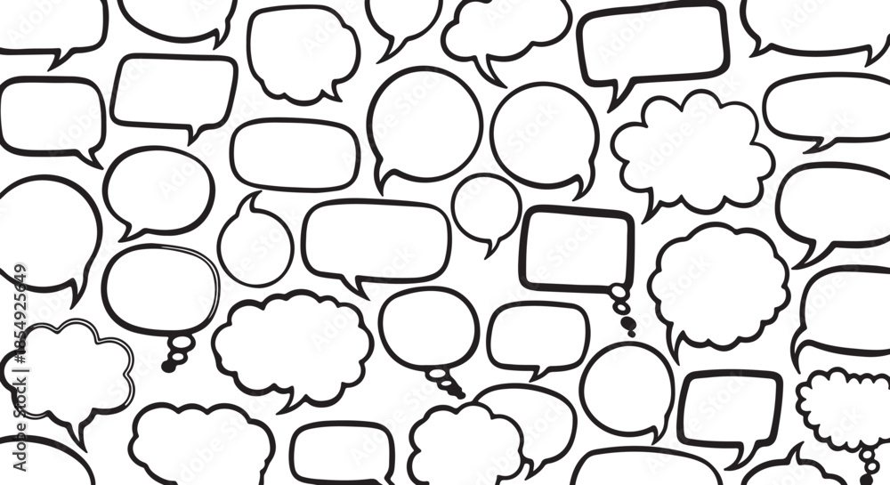 Obraz premium Speech Bubbles Blank Comic Cartoon Elements on White Background