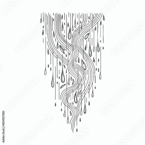 abstract flowing rain cascade illustration