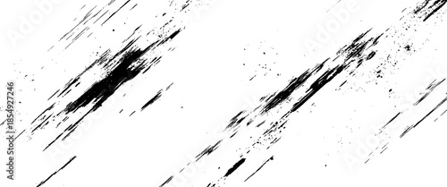 Vector modern black and white dynamic black ink scratch texture minimal rough paint scratch lines.