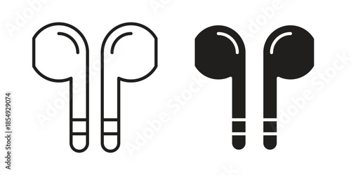 Air pods icons or logo design isolated sign symbol vector illustration - high quality line style vector