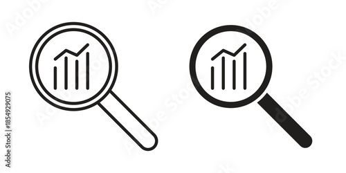 Analysis icons or logo design isolated sign symbol vector illustration - high quality line style vector