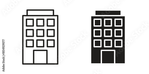Apartment icons or logo design isolated sign symbol vector illustration - high quality line style vector