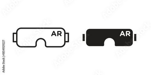 AR headset icons or logo design isolated sign symbol vector illustration - high quality line style vector
