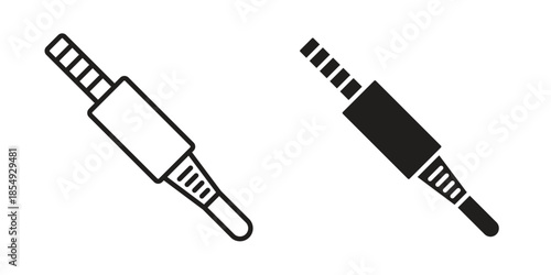 Audio jack icons or logo design isolated sign symbol vector illustration - high quality line style vector