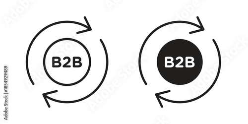 B2B icons or logo design isolated sign symbol vector illustration - high quality line style vector