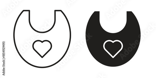 Baby bib icons or logo design isolated sign symbol vector illustration - high quality line style vector