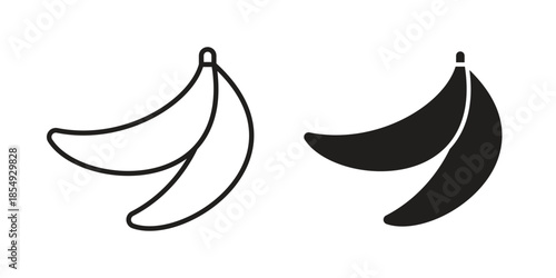 Banana icons or logo design isolated sign symbol vector illustration - high quality line style vector