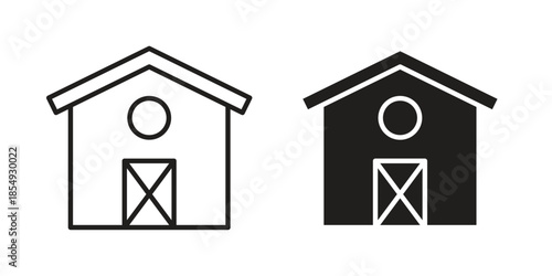 Barn icons or logo design isolated sign symbol vector illustration - high quality line style vector