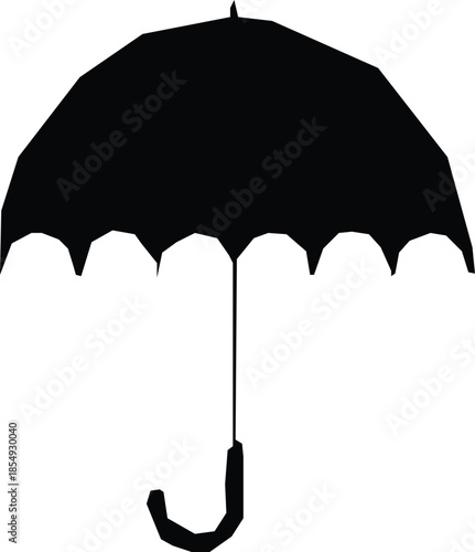 black umbrella isolated on white