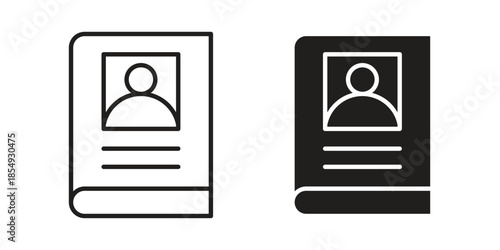 Biography icons or logo design isolated sign symbol vector illustration - high quality line style vector