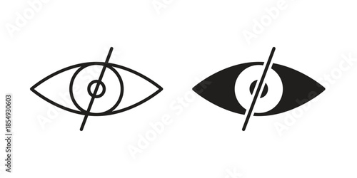 Blindness icons or logo design isolated sign symbol vector illustration - high quality line style vector