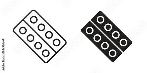 Blister drugs collection Silhouette flat icon design element.icons or logo design isolated sign symbol vector illustration - high quality line style vector