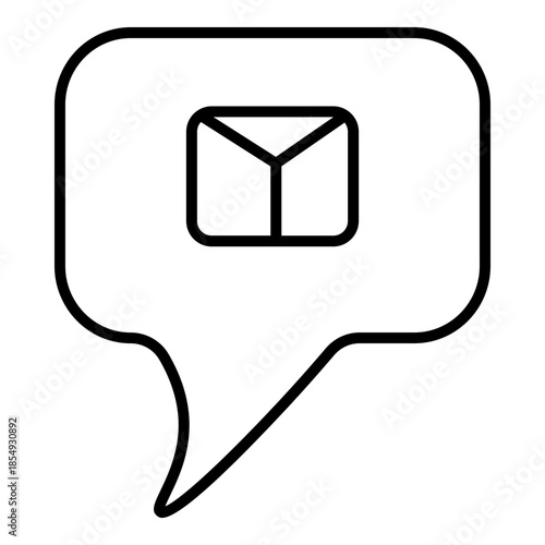 Modern Communication Stroke Icon, Digital Correspondence Contour Graphic