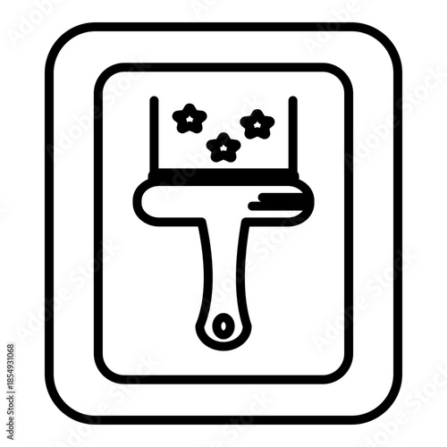 Professional Cleaning Squeegee Stroke Art, Window Washer Tool Contour