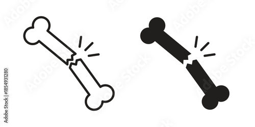 Broken bone icons or logo design isolated sign symbol vector illustration - high quality line style vector
