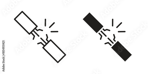 Broken Wire Icon icons or logo design isolated sign symbol vector illustration - high quality line style vector