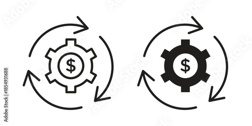 Business model icons or logo design isolated sign symbol vector illustration - high quality line style vector