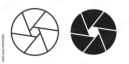 Camera shutter icons or logo design isolated sign symbol vector illustration - high quality line style vector