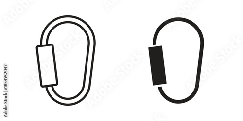 Carabiner icons or logo design isolated sign symbol vector illustration - high quality line style vector