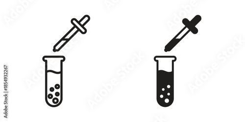 Chemical test icons or logo design isolated sign symbol vector illustration - high quality line style vector