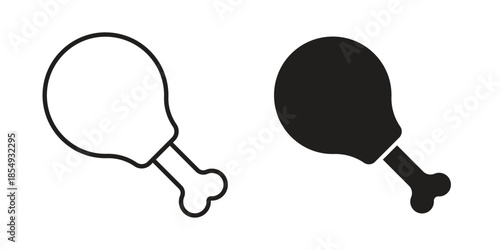 Chicken leg icons or logo design isolated sign symbol vector illustration - high quality line style vector