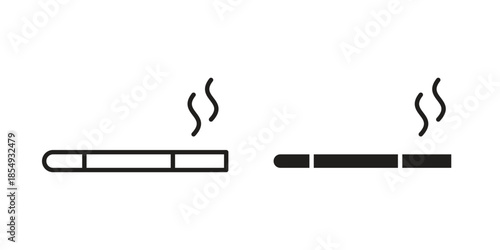 Cigarette icons or logo design isolated sign symbol vector illustration - high quality line style vector