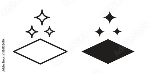 Clean floor surface icons or logo design isolated sign symbol vector illustration - high quality line style vector