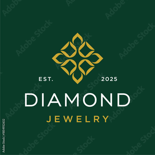 Initial Letter D Diamond Jewelry Monogram Logo Template Design