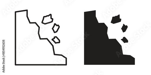 Cliff icons or logo design isolated sign symbol vector illustration - high quality line style vector