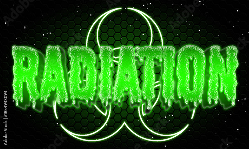 radiation melting slime liquid nuclear uranium typography editable text effect font style template design