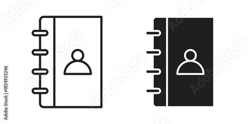 Contact book icons or logo design isolated sign symbol vector illustration - high quality line style vector