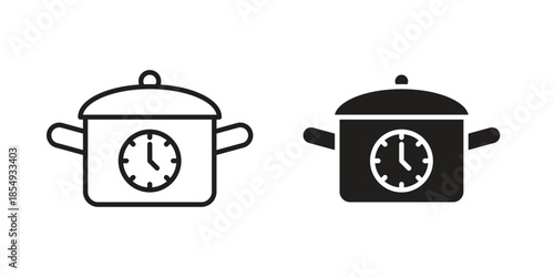Cooking time icons or logo design isolated sign symbol vector illustration - high quality line style vector