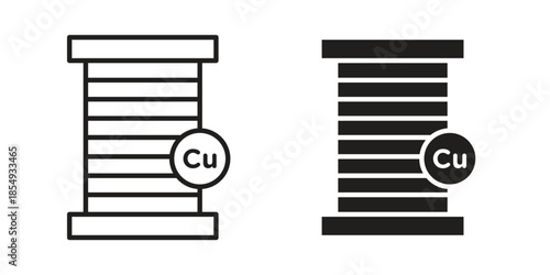 Copper icons or logo design isolated sign symbol vector illustration - high quality line style vector