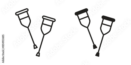 Crutch icons or logo design isolated sign symbol vector illustration - high quality line style vector