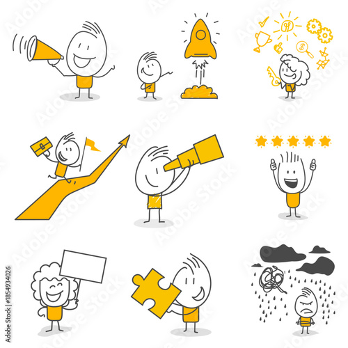 The determined stance of professionals maintaining motivation to reach their goals in daily business life.