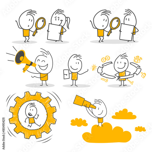 Moving together professionals strategic cooperation and focus on goals process.