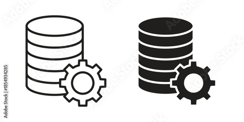 Data management icons or logo design isolated sign symbol vector illustration - high quality line style vector
