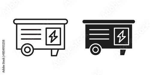 Electric generator icons or logo design isolated sign symbol vector illustration - high quality line style vector