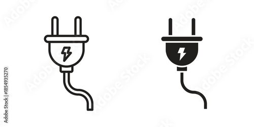 Electric plug icons or logo design isolated sign symbol vector illustration - high quality line style vector