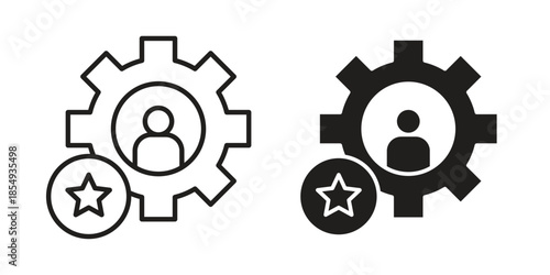 Employee skills icons or logo design isolated sign symbol vector illustration - high quality line style vector