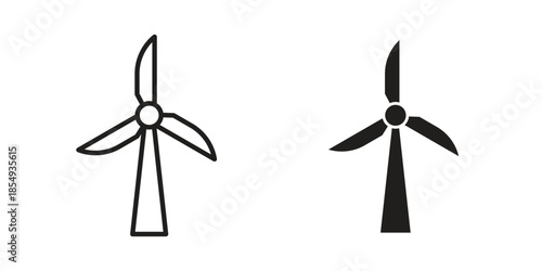 Eolic energy icons or logo design isolated sign symbol vector illustration - high quality line style vector